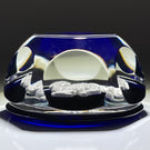 Vintage Faceted Baccarat Crystal Aries Sulphide on Transparent Blue