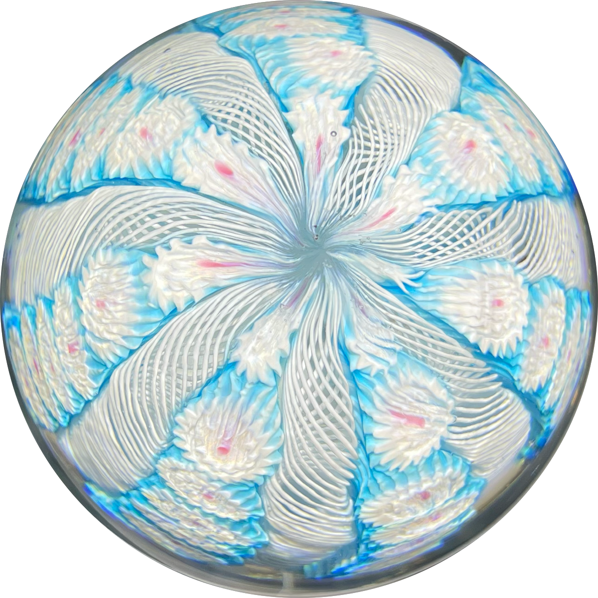 Vintage Murano Fratelli Toso Glass Art Paperweight Blue