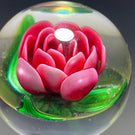 Vintage Charles Kaziun Jr. Pink Crimp Rose Paperweight Style Bottle