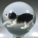 Vintage Charles Gibson Art Glass Marble Puppy Dog Sulphide