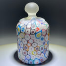 Vintage Murano Fratelli Toso Hollow Blown Millefiori Glass Art Paperweight with Applied Knob