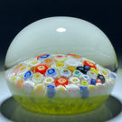 Vintage Strathearn Glass Art Paperweight Colorful Closepack Millefiori