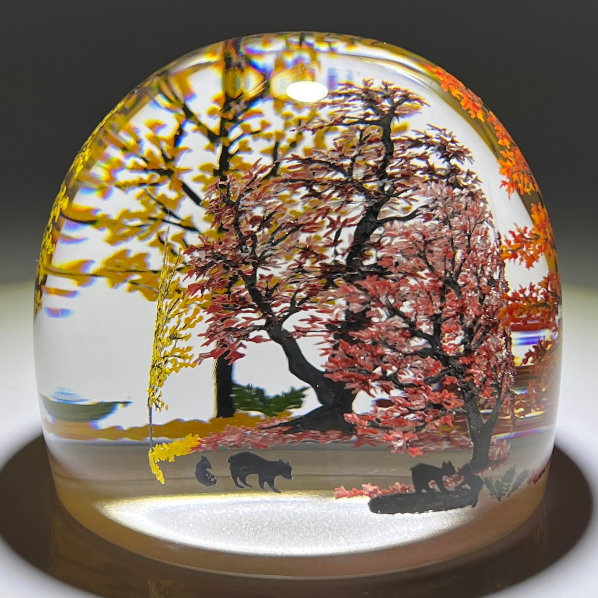 Autumn Ruzsa Alison Ruzsa 2021 Autumn Bears Encapsulated Hand-painted Enamels Glass