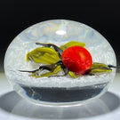 James Hart Flamework Nosegay with Red Rose Blossom on white Upset Filligree Ground