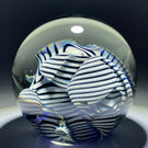 Signed Correia Art Glass Abstract Torchwork Decorated Paperweight