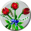Debbie Tarsitano Flamework Rose Bouquet Tied with Blue Ribbon