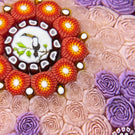 Michael Hunter 2021 Patterned Pink & Purple Rose Carpet Ground with Toucan Picture Murrine