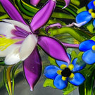 Ken Rosenfeld 2020 Flamework Columbine Wild Flower Bouquet on Clear