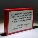 Large Mathieu Grodet 2021 Glass Art Murrine Paperweight Plaque George Orwell Quotation