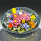 Melissa Ayotte 2010 Glass Art Paperweight Flamework Colorful Spring Flower Bouquet