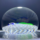 Baccarat 1975 LE Lampwork Blue & White Cornflower on White Spiral Filigree