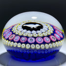 Baccarat Crystal 1979 LE Pigeon Blanc Gridel Murrine With Concentric Millefiori & 18 Silhouette Canes on Blue