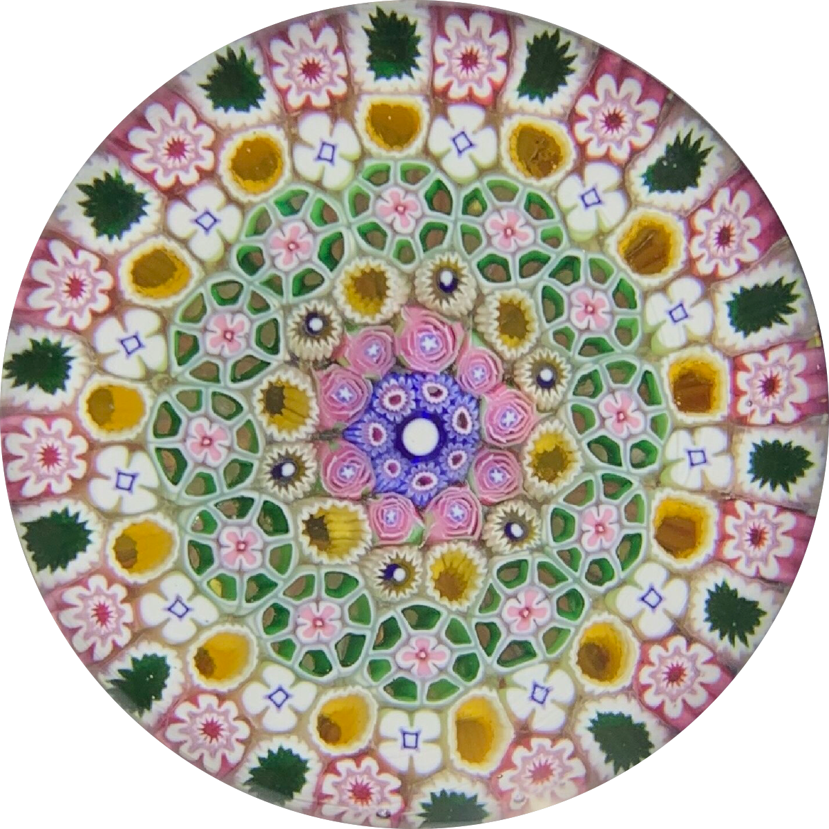 Damon MacNaught 2020 Complex Concentric Millefiori With Pink Rose Canes