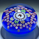 Baccarat Crystal 1977 LE Diable Rouge Gridel Murrine with Patterned Complex Millefiori on Opaque Blue Ground