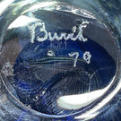 Signed Robert Burch 1979 Abstract Coiled Iridescent Filigree Studio Glass Paperweight