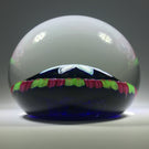 Unknown Scottish Art Glass Paperweight Lampwork Flower with Millefiori Garland