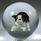 Vintage Charles Gibson Art Glass Marble Puppy Dog Sulphide