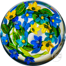 Colin Richardson 2022 Glass Art Paperweight Flamework Floral Bouquet "Blue & Gold Glitterati"