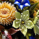 David Graeber 2016 Magnum Flamework Double Sided Flower Bouquet Glass Art Orb Sculpture