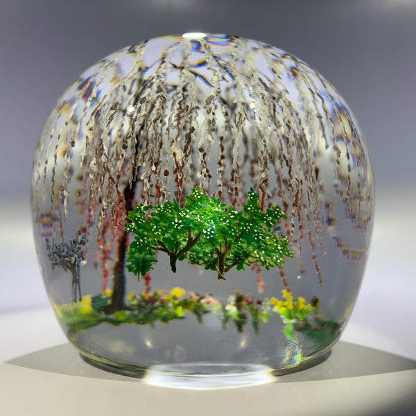 Contemporary Alison Ruzsa Art Glass Paperweight Encapsulated Hand Pain