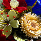 David Graeber 2016 Magnum Flamework Double Sided Flower Bouquet Glass Art Orb Sculpture