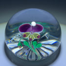 Baccarat 1973 Art Glass Paperweight Lampwork Pansy With Star Cut Base