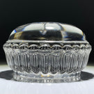 Antique Baccarat Glass Paperweight Molded Intaglio Detailed Cat with Fluted Sides