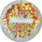 Antique American "Remember the Maine" White Frit on Colorful Ground