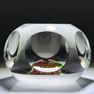 LE Baccarat 1976 Flamework Basket of Fruit on Opaque White Ground Faceted Glass Art Paperweight